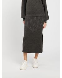 Twinset - Wool-Blend Knit Midi Pencil Skirt With Side Slit - Lyst