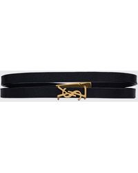 Saint Laurent - Leather Bracelet With Logo Detail - Lyst