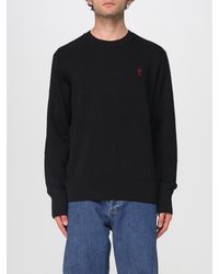 Ami Paris - Rundhalsoberteil Mit Gesticktem Logo - Lyst