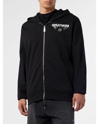 Philipp Plein - Cotton Zip-Up Hoodie - Lyst