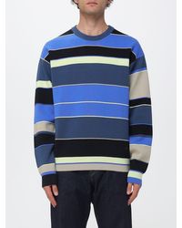 Paul Smith - Striped Organic Cotton Relaxed Fit Jumper With Ribbed Trims - Lyst