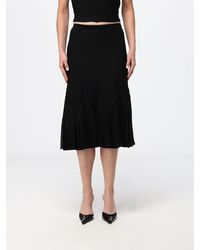 Elisabetta Franchi - High-Waisted Midi Knit Skirt With Straight Hem - Lyst
