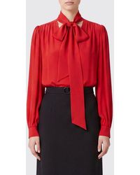 Valentino Garavani - Long-Sleeved Silk Shirt With Pussy-Bow Collar - Lyst