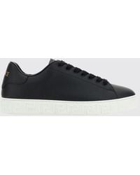 Versace - Greca Smooth Calfskin Sneakers By With Lettering Logo - Lyst