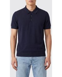 Baracuta - Silk Knit Polo Shirt With Ribbed Trims - Lyst