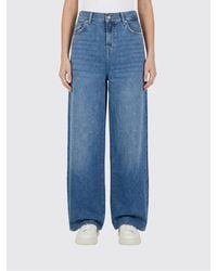 7 For All Mankind - Wide Leg Stretch Denim Jeans - Lyst