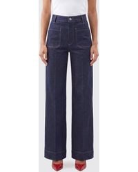Victoria Beckham - Alina Wide-Leg High-Waisted Denim Jeans - Lyst