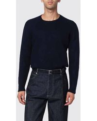 Drumohr - Pure Wool Crewneck Sweater With Long Sleeves And Ribbed Trims - Lyst