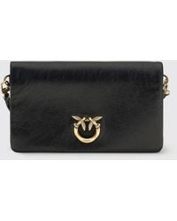 Pinko - Love Bag Click Soft Horizontal Ruched Leather Bag - Lyst