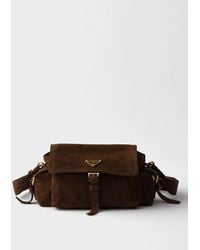 Prada - Explore Mittelgroße Schultertasche Aus Veloursleder - Lyst