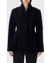 Stella McCartney - Single-Breasted Short Wool Blend Coat With Shawl Collar - Lyst