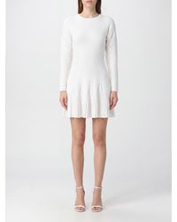 Elisabetta Franchi - Elena Long-Sleeve Knit Mini Dress With Dropped Shoulders - Lyst