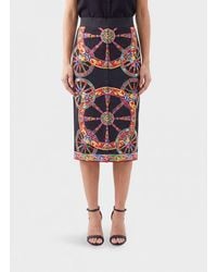 Dolce & Gabbana - Dolce &Amp Gabbana Carretto Siciliano Print Silk-Blend Pencil Midi Skirt - Lyst