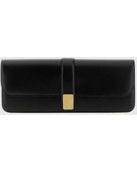 KHAITE - Blake Leather Clutch With Snap Closure And Laminated Logo - Lyst