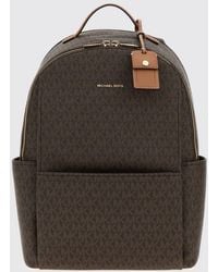 Michael Kors - Sable Canvas Backpack With Mk Monogram Print And Leather Details - Lyst