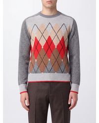 Ballantyne - Wool Blend Crewneck Jumper With Argyle Diamond Pattern - Lyst