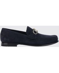 Ferragamo - Nubuck Leather Penny Loafers With Gancini Detail - Lyst
