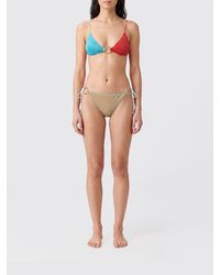 Oséree - Bikini De Triángulo En Lúrex Con Estampado Abstracto Y Anilla Metálica - Lyst