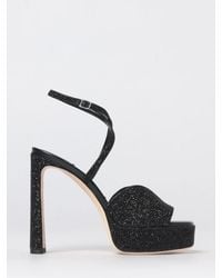 Jimmy Choo - Karli Platform Glitter Fabric Sandal - Lyst