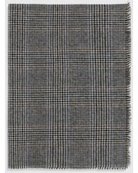 Brunello Cucinelli - Fringed Prince Of Wales Check Scarf - Lyst