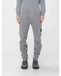 Stone Island - Slim Fit Stretch Technical Fabric Cargo Trousers With Compass Logo - Lyst