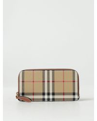 Burberry - Somerset Vintage Check Coated Cotton And Leather Wallet - Lyst