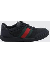 Gucci - Screener Leather Sneakers With Striped Web Detail - Lyst