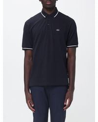ARMANI EXCHANGE - Piquet Cotton Polo Shirt With Logo - Lyst