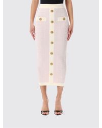 Balmain - Knitted Midi Skirt - Lyst
