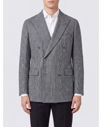 Tagliatore - Double-Breasted Virgin Wool And Cashmere Blazer With Peak Lapels - Lyst
