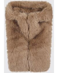 Herno - Soft Faux Fur Scarf Collar With Concealed Closure - Lyst