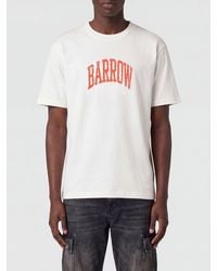 Barrow - Cotton T-Shirt With Graphic Logo Print And Dropped Shoulders - Lyst