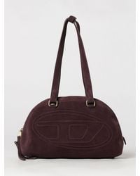 DIESEL - 1Dr Dome Suede Shoulder Bag With Oval D Logo - Lyst