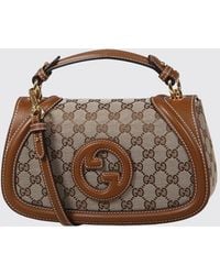 Gucci - Blondie Medium Gg Fabric And Leather Handbag With Detachable Strap - Lyst