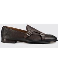 Doucal's - Hammered Leather Monk Strap - Lyst