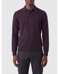 Eleventy - Long-Sleeved Knit Polo Shirt - Lyst