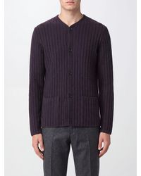 Lardini - Ribbed Virgin Wool And Cashmere V-Neck Cardigan - Lyst