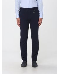 Manuel Ritz - Slim Fit Gabardine Chino Trousers With Off-Center Fastening - Lyst