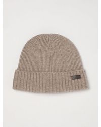 Barbour - Carlton Ribbed Wool-Blend Beanie With Turn-Up Cuff And Logo Patch - Lyst