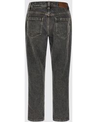 Brunello Cucinelli - Vaqueros Rectos De Talle Alto Con Cinco Bolsillos En Denim - Lyst