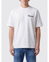 DSquared² - Crewneck Cotton T-Shirt With Contrasting Front Logo Print - Lyst