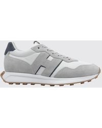 Hogan - H601 Smooth And Suede Leather Trainers With Serrated Sole - Lyst