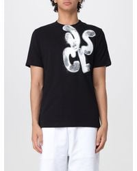 DISCLAIMER - Slim Fit Cotton T-Shirt With Graffiti Logo Print - Lyst