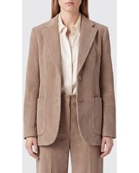 Lardini - Single-Breasted Cotton Velvet Blazer With Patch Pockets - Lyst
