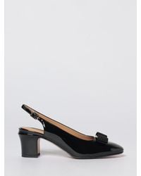 Ferragamo - Vara Patent Leather Slingbacks - Lyst