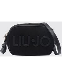 Liu Jo - Small Sueded Faux Leather Crossbody Bag With Tone-On-Tone Logo - Lyst