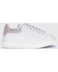 McQueen - Oversize Leather Sneakers With Contrasting Suede Insert And Chunky Sole - Lyst