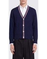 Thom Browne - Slim Fit Wool And Mohair Cardigan With Fauna Print - Lyst