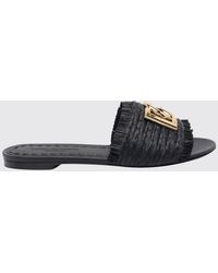 Dolce & Gabbana - Dolce &Amp Gabbana Dg Raffia Slippers - Lyst
