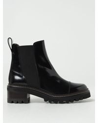 See By Chloé - Mallory Ankle Boots In Brushed Leather - Lyst